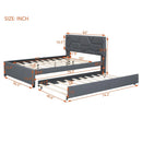 Upholstered Platform Bed With Brick Pattern Headboard And Twin Long Size Trundle by HouseOfZazla