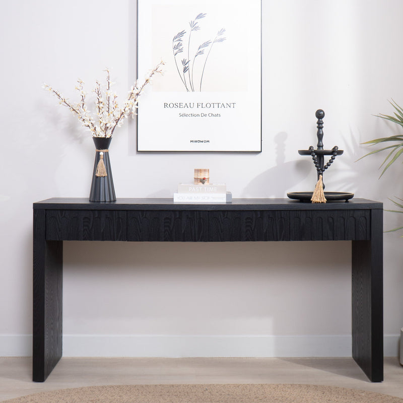 Modern Black Console Table with 4 Drawers – 59.2" Entryway Table with Storage, photo 4 of 12
