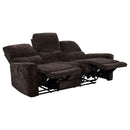 Navarro Chenille Upholstered Reclining Sofa Dark Brown