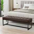 Penelope - Ottoman Bench With Genuine Leather Upholstery - Brown by HouseOfZazla