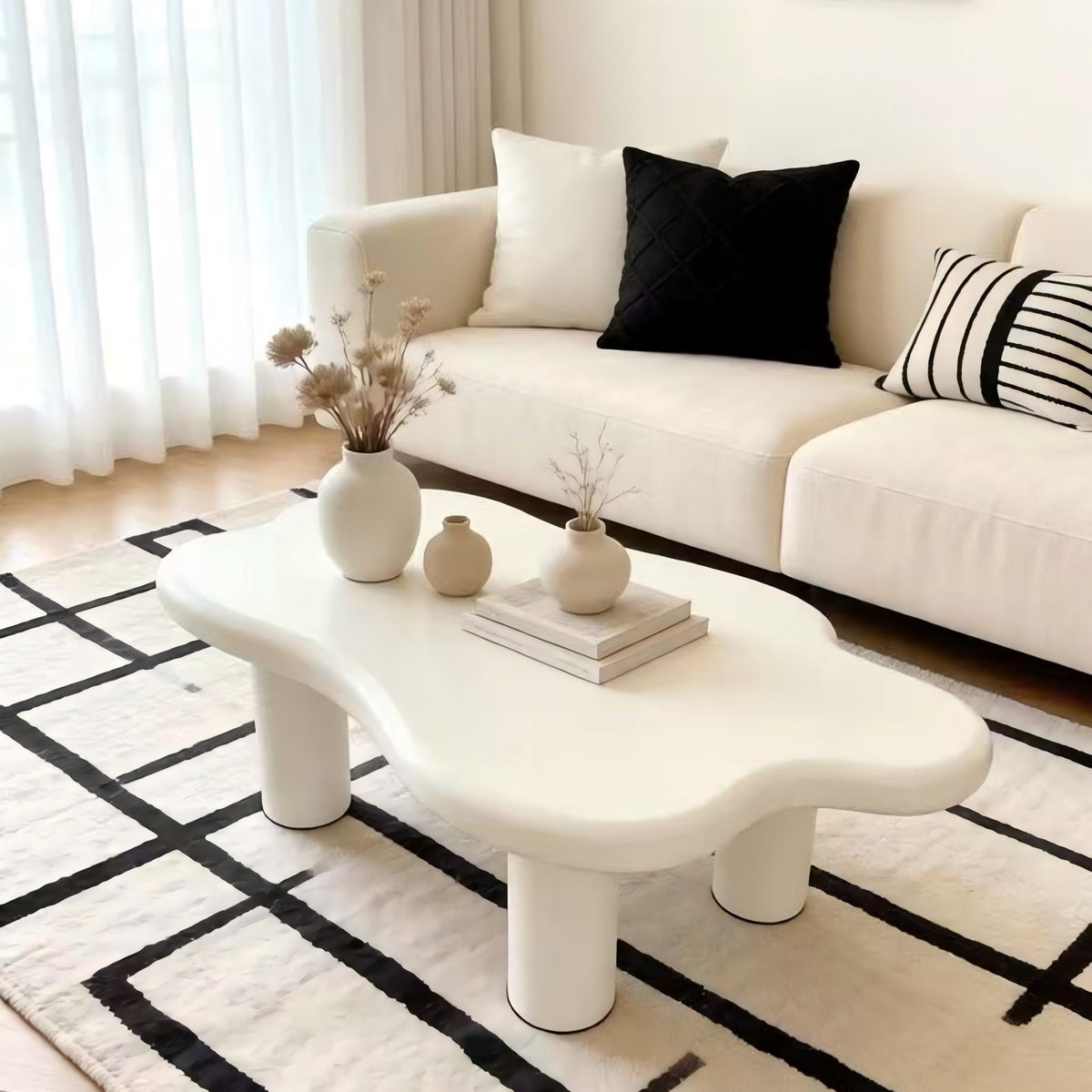 Cloud Shaped Coffee Table With 4 Round Legs, photo 15 of 24