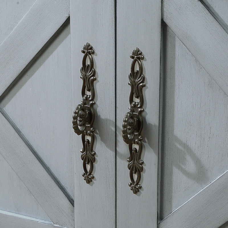 35" Farmhouse Wood Buffet Sideboard Console Table with Bottom Shelf and 2-Door Cabinet, for Living Room, Entryway, Kitchen Dining Room Furniture (Antique Gray)