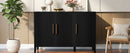 U-Style Wavy 3-Door Sideboard with Solid Pine Legs