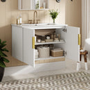 Bathroom Vanity With Sink, Rectangular Storage Cabinet With 2 Soft Closing Doors by Unique Piece Furniture