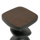 Black Abstract Tiered MGO Side Table