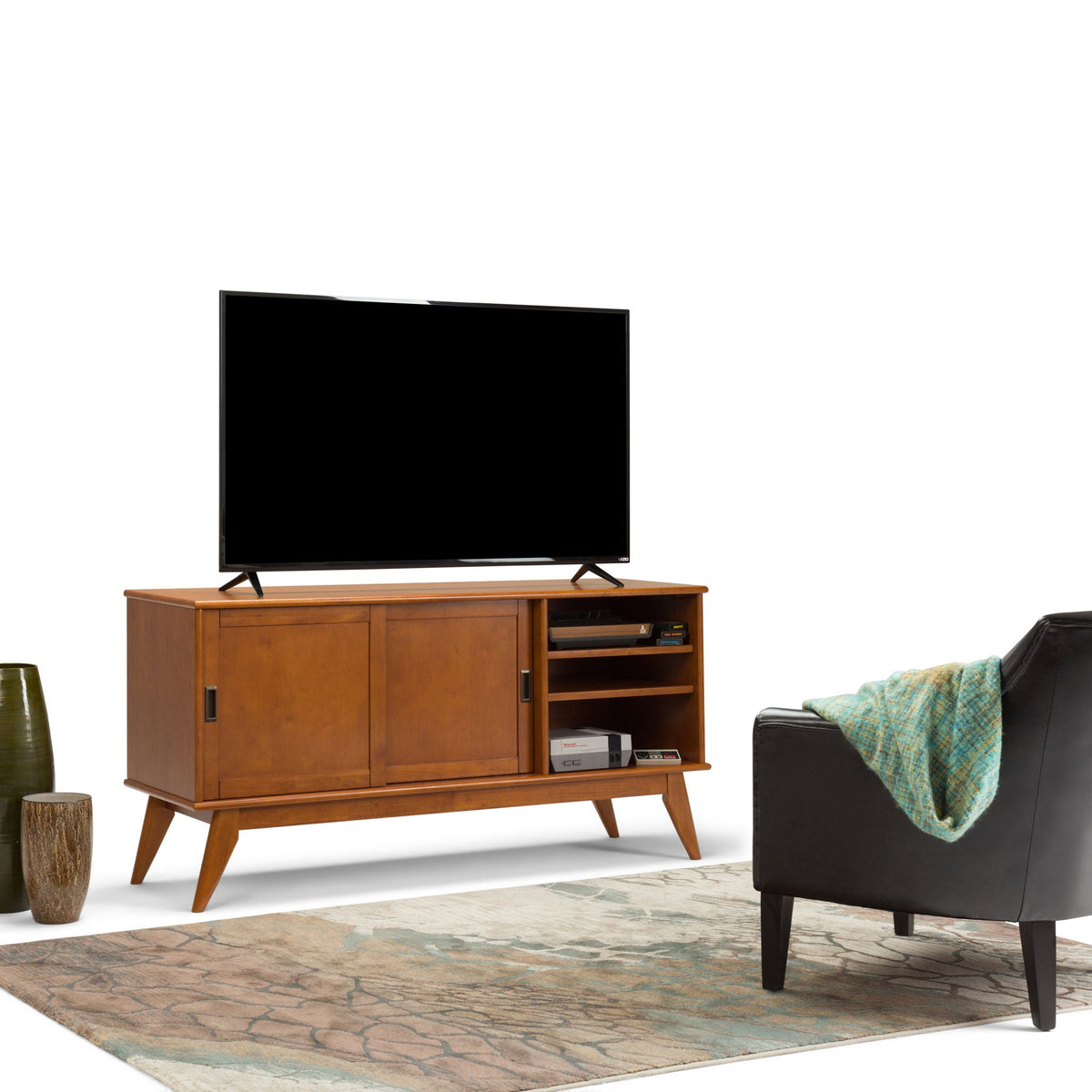 Draper - Handcrafted Mid Century Low TV Media Stand, photo 29 of 40