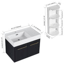 Modern Wall Mounted Bathroom Vanity With Resin Sink And Storage Rack by Unique Piece Furniture