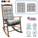 2Pcs Waterproof Rocking Chair Cushion Upper And Lower Back And Seat Sets with Non-Slip Ties Oxford Cloth Surface Polyester Filling Comfortable for Ind
