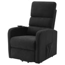 Royston - Upholstered Power Lift Recliner With Remote Comfort - Black by HouseOfZazla