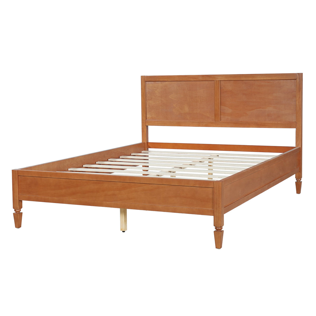 Queen Size Wood Platform Bed Frame with Classic Panel Headboard, photo 6 of 10