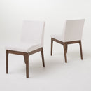 Dining Chairs with Upholstered Seat and Backrest (Set of 2) - Light Beige / Walnut by HouseOfZazla