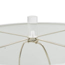 Sculpted Marble & Crystal Cylinder Table Lamp