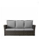 All-Weather Wicker 3 Seat Patio Sofa With Thick Cushions
