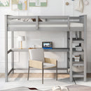 Loft Bed With Storage Shelves And Under Bed Desk by Unique Piece Furniture