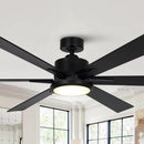 65" Amold Industrial Downrod Mount Ceiling Fan with Lighting and Remote Control