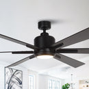 65" Bendan Industrial Downrod Mount Ceiling Fan with Lighting and Remote Control