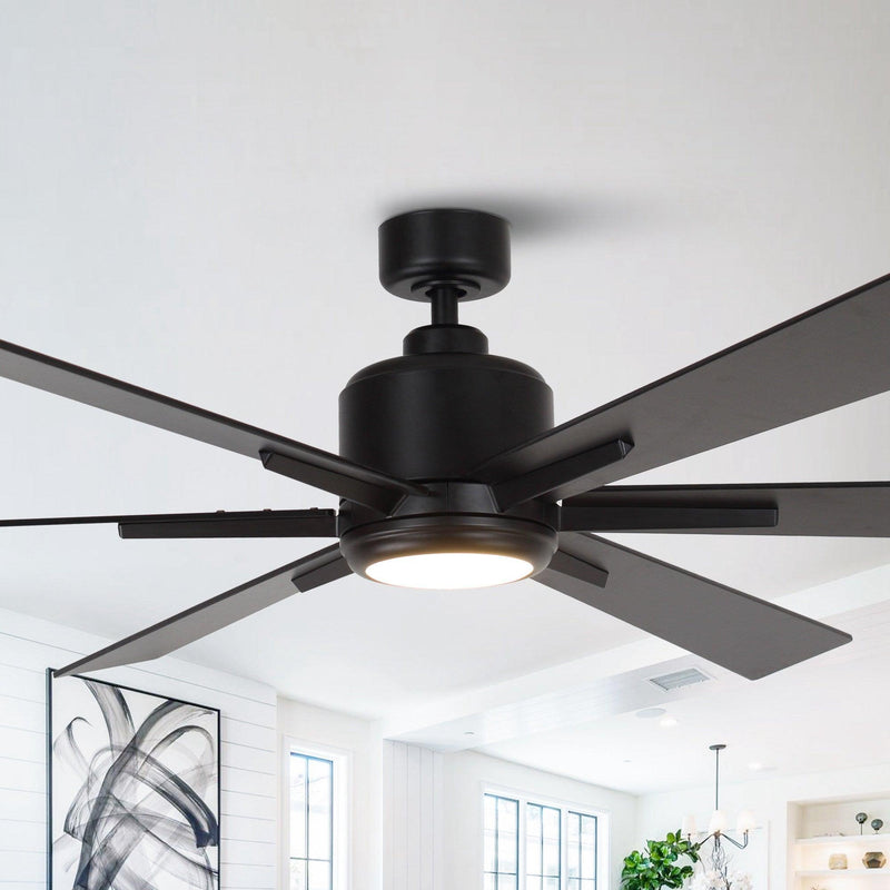 65" Bendan Industrial Downrod Mount Ceiling Fan with Lighting and Remote Control