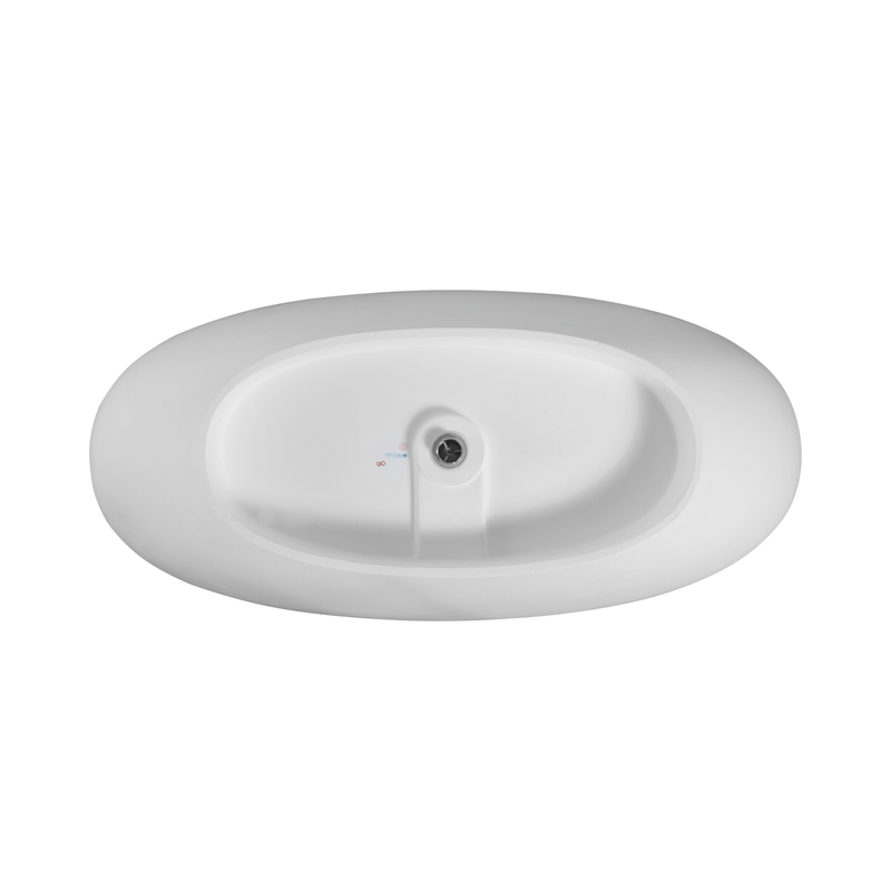 65" Luxury Freestanding Soaking Bathtub With Overflow And Pop-Up Drain (SAK69451)