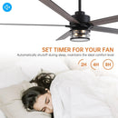 65" Modern DC Motor Downrod Mount Reversible Ceiling Fan with Lighting And Remote Control