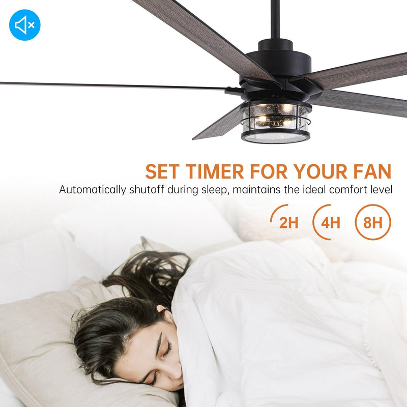 65" Modern Reversible Ceiling Fan with Lighting and Remote Control
