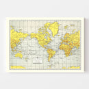Vintage World Map 1943
