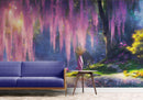 Enchanted Forest with Pink Cherry Blossom Tree Wall Mural.