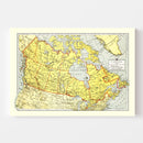 Vintage Map of Canada 1943