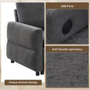 Convertible Sofa Bed Loveseat With Adjustable Backrest And USB Ports by HouseOfZazla