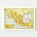Vintage Map of Mexico 1943