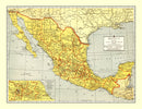Vintage Map of Mexico 1943