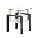 Modern Tempered Glass Tea Table, End Square Table For Living Room by HouseOfZazla