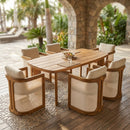 7-Piece Acacia Wood Outdoor Dining Set
