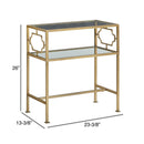Grifton - Rectangular Glass Accent Table - Antique Gold by HouseOfZazla