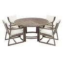 Outdoor Dining Set 5-Piece Patio Table and Chairs with Umbrella Hole