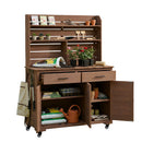 TOPMAX 65"H Large Garden Potting Bench with Storage and Lockable Wheels by HouseOfZazla