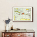 Vintage Map of Caribbean Sea 1943