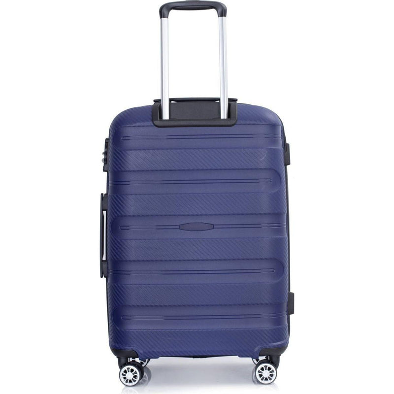 Hardshell Suitcase Spinner Wheels PP Luggage Sets Lightweight Durable Suitcase with TSA Lock,3-Piece Set (20/24/28), Navy