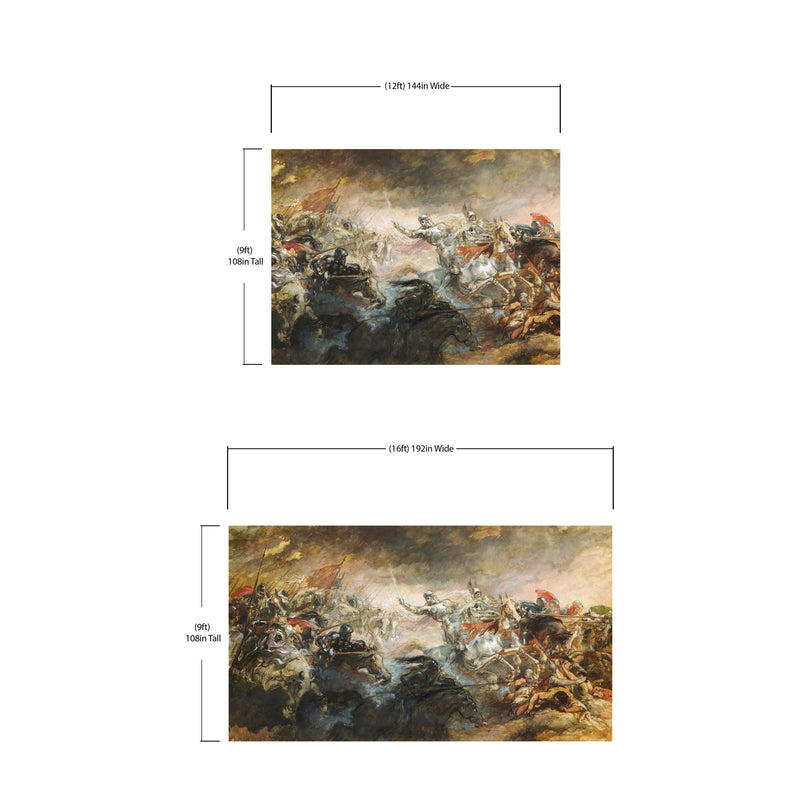 The Phantom Horseman Antique Painting Wallpaper. Peel and Stick Wallpaper.