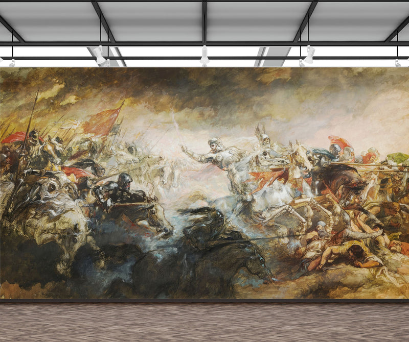 The Phantom Horseman Antique Painting Wallpaper. Peel and Stick Wallpaper.