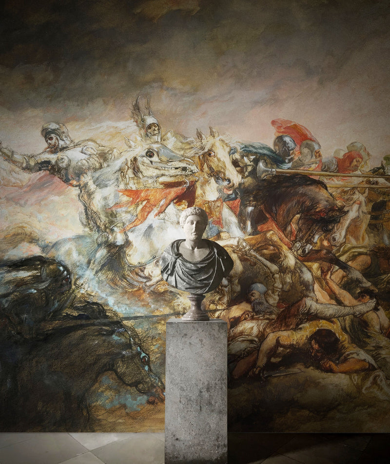 The Phantom Horseman Antique Painting Wallpaper. Peel and Stick Wallpaper.