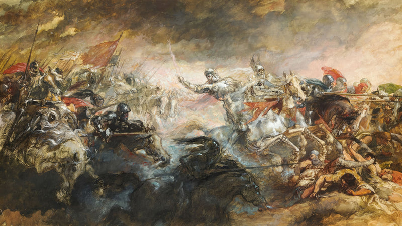 The Phantom Horseman Antique Painting Wallpaper. Peel and Stick Wallpaper.