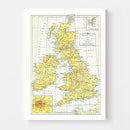 Vintage Map of British Isles 1943