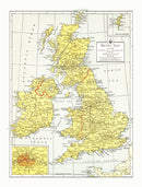 Vintage Map of British Isles 1943