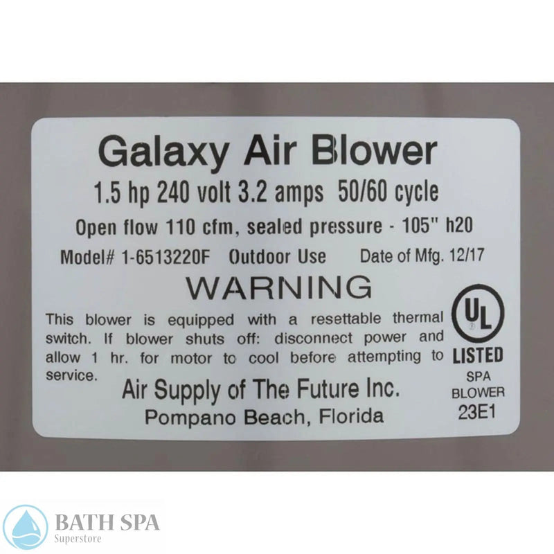 Air Supply Galaxy 1.5 HP Air Blower [220/240V] [4.0 Amps] (6515201)