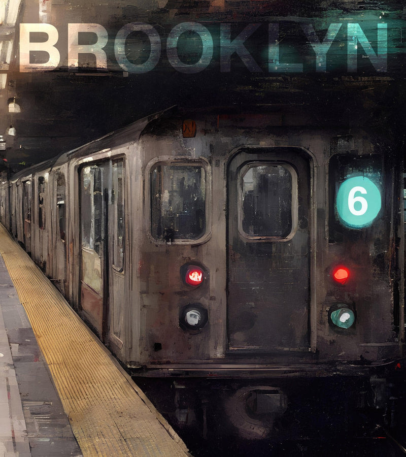 Brooklyn Art Wallpaper. Subway 6 Train Peel and Stick Wall Mural