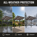 8x8FT Outdoor Carport with Galvanized Steel Frame and Sloped PC Roof by HouseOfZazla