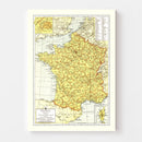 Vintage Map of France 1943