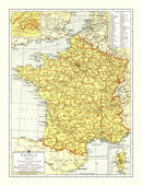 Vintage Map of France 1943
