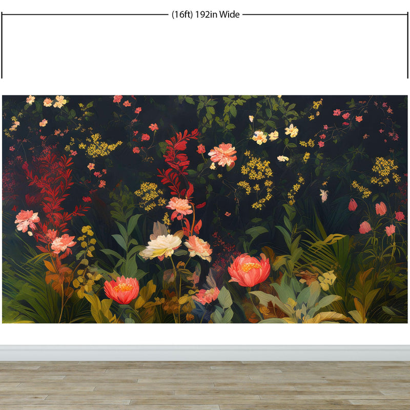 Chinoiserie Flowers Wallpaper. Asian Wall Art Mural