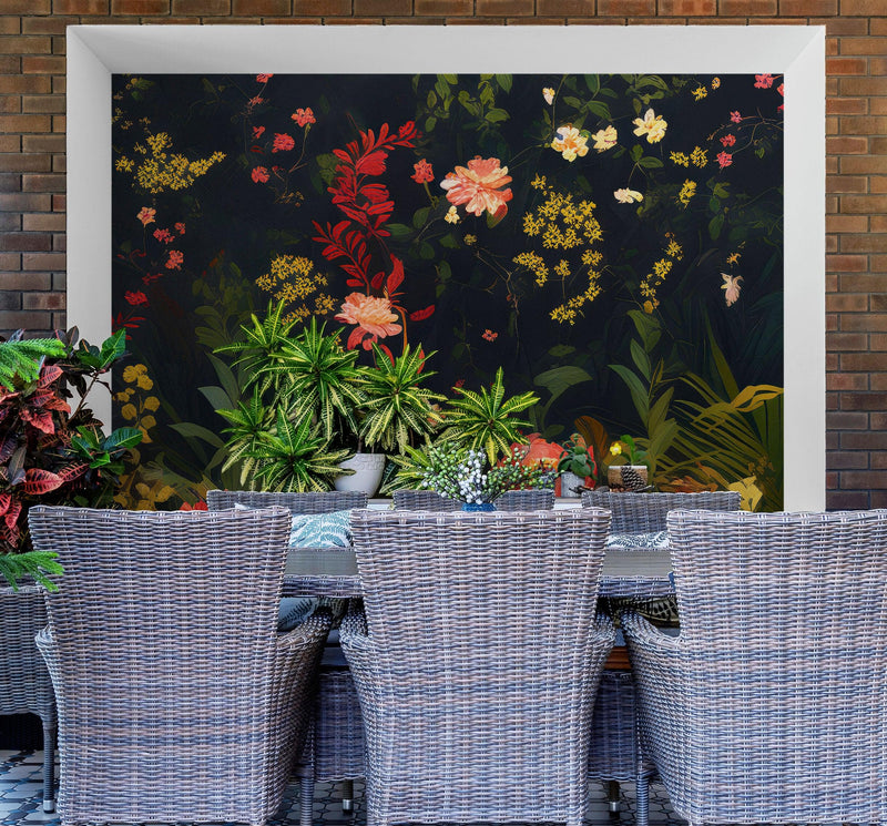 Chinoiserie Flowers Wallpaper. Asian Wall Art Mural